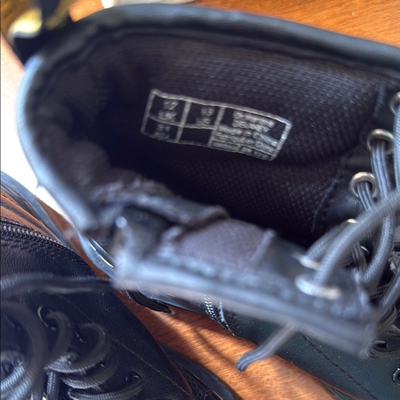 Kids classic black with yellow stitching side zip high tops - Picture 2 of 6